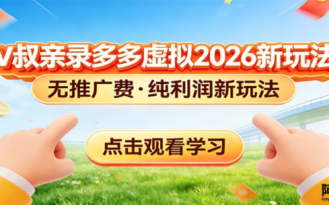 拼多多虚拟电商新玩法：V叔亲授0成本启动与自动化发货全攻略